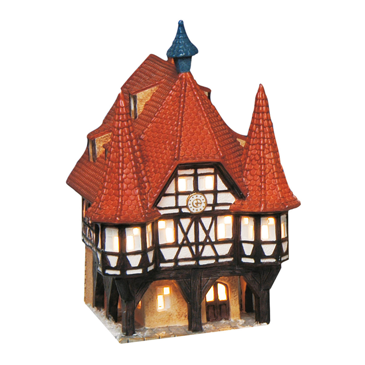 Porcelanowy domek świąteczny – zabytkowy ratusz 19 cm