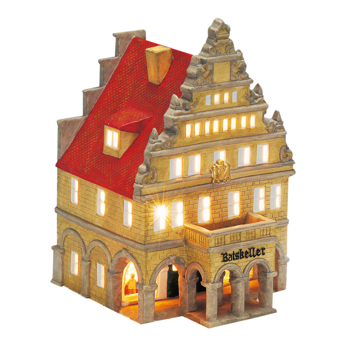 Porcelanowy domek świąteczny - kamienica 23 cm