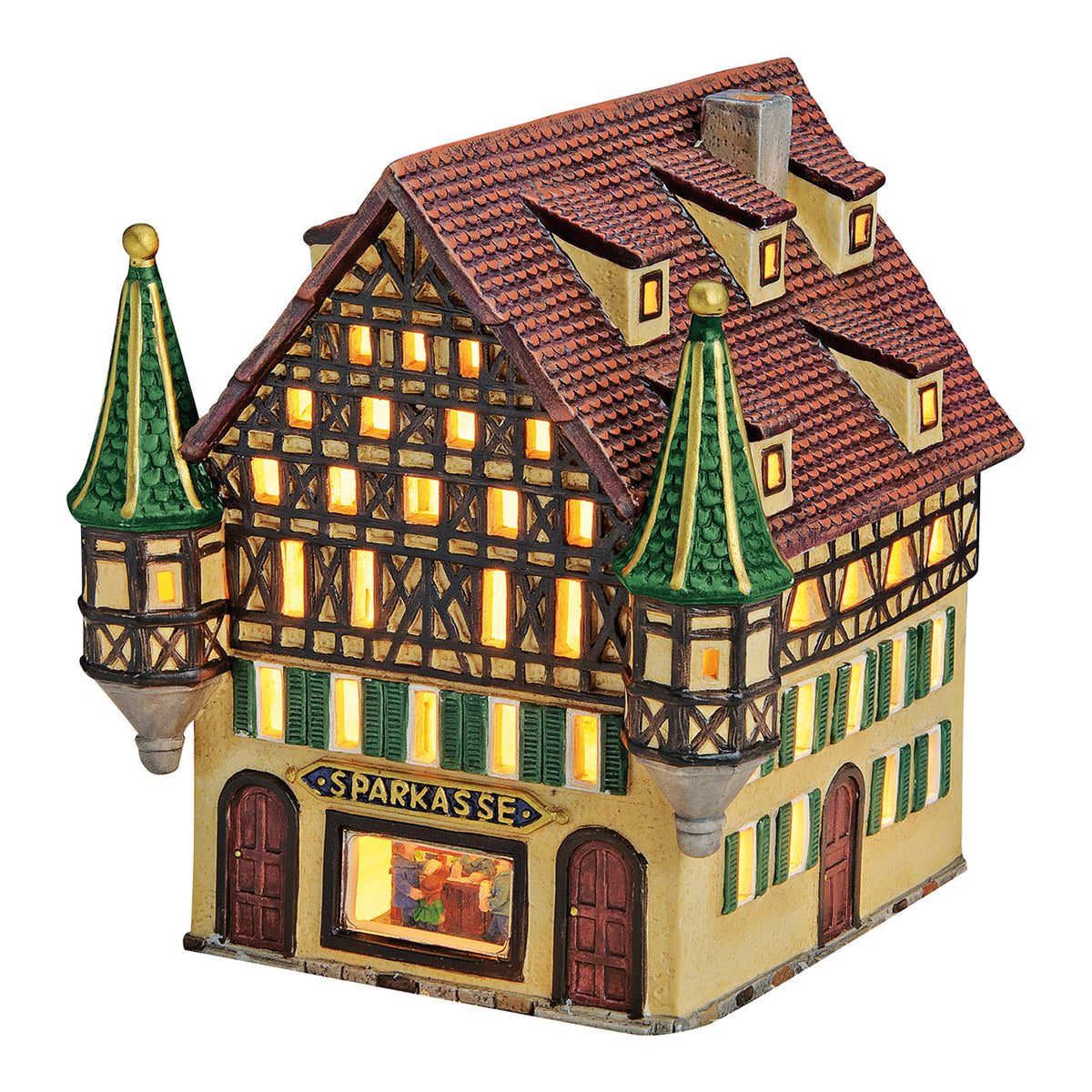Porcelanowy domek świąteczny – bank 17 cm