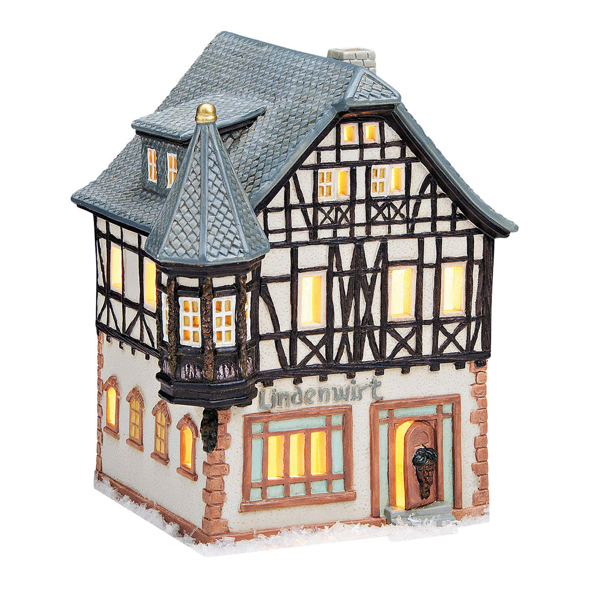Porcelanowy domek świąteczny – tradycyjna kamienica 18 cm