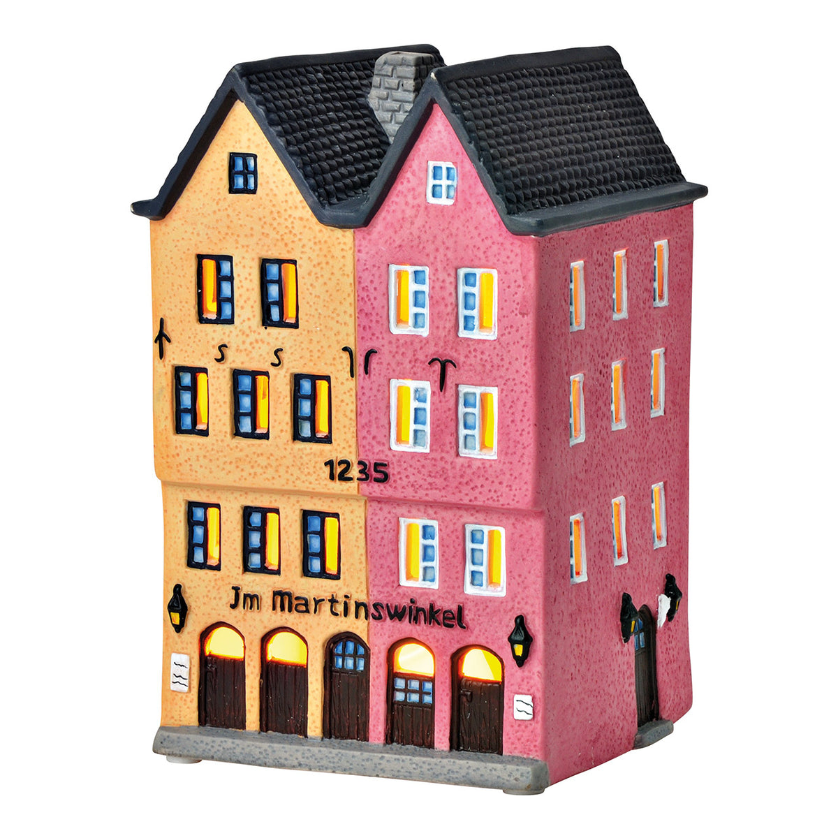 Porcelanowy domek świąteczny – kamienica 17 cm