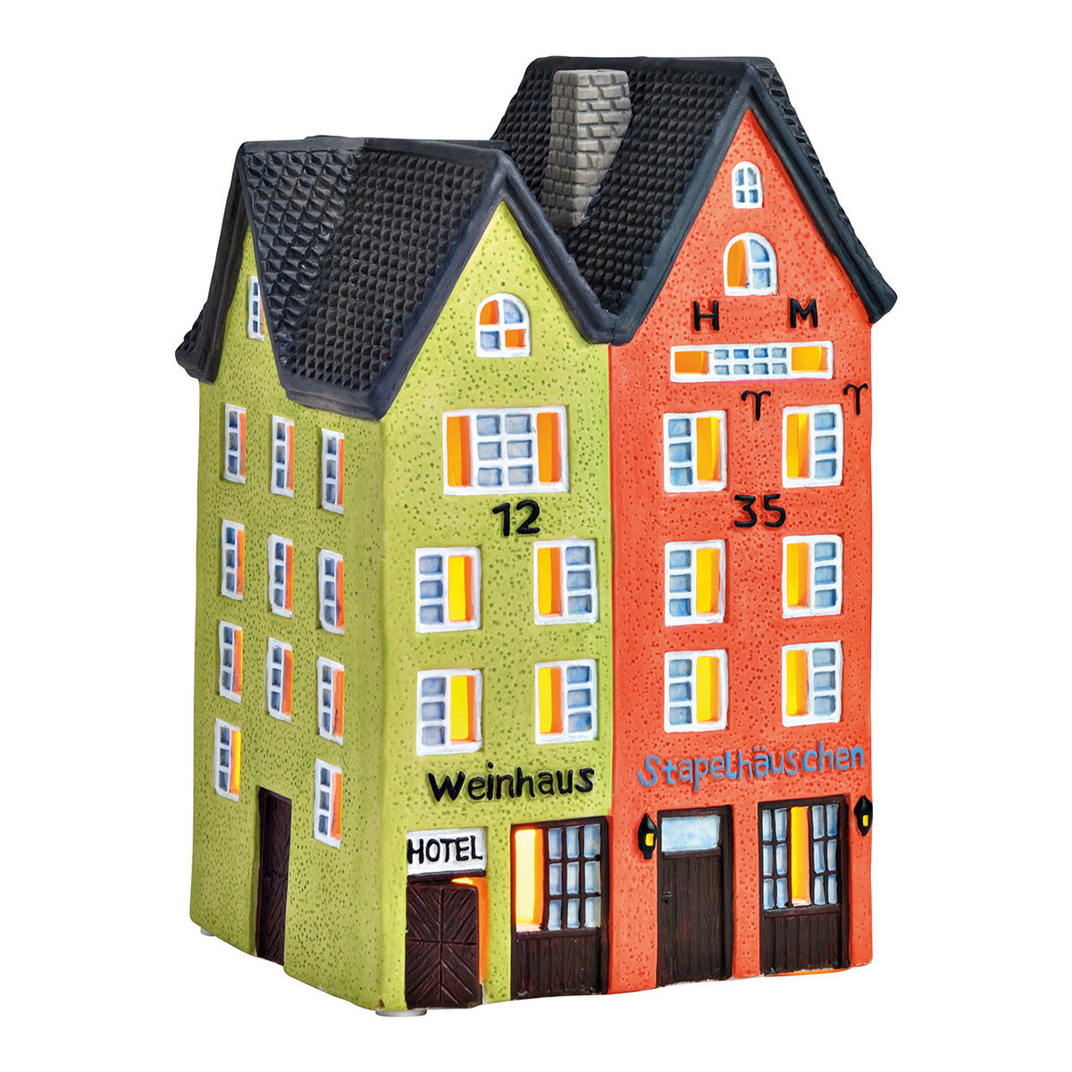 Porcelanowy domek świąteczny – winiarnia 18 cm