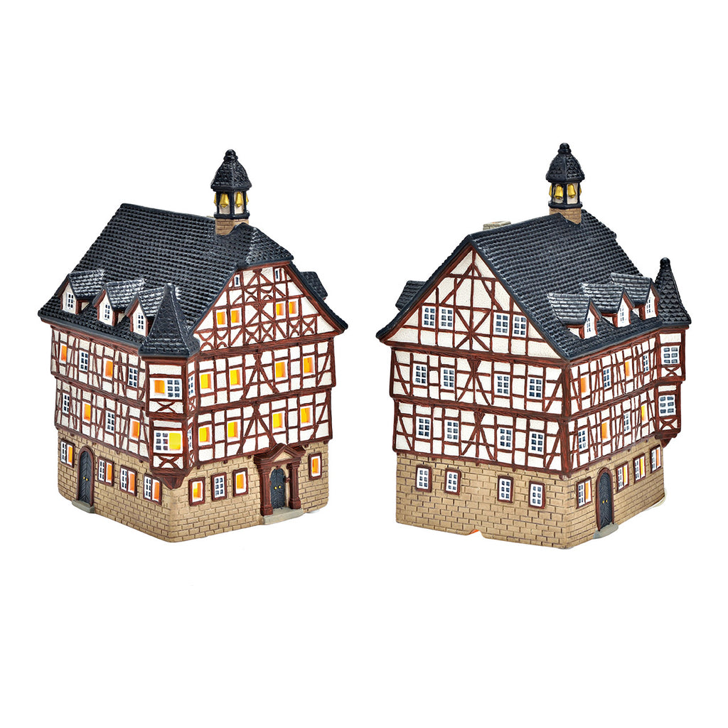 Porcelanowy ratusz świąteczny 22 cm