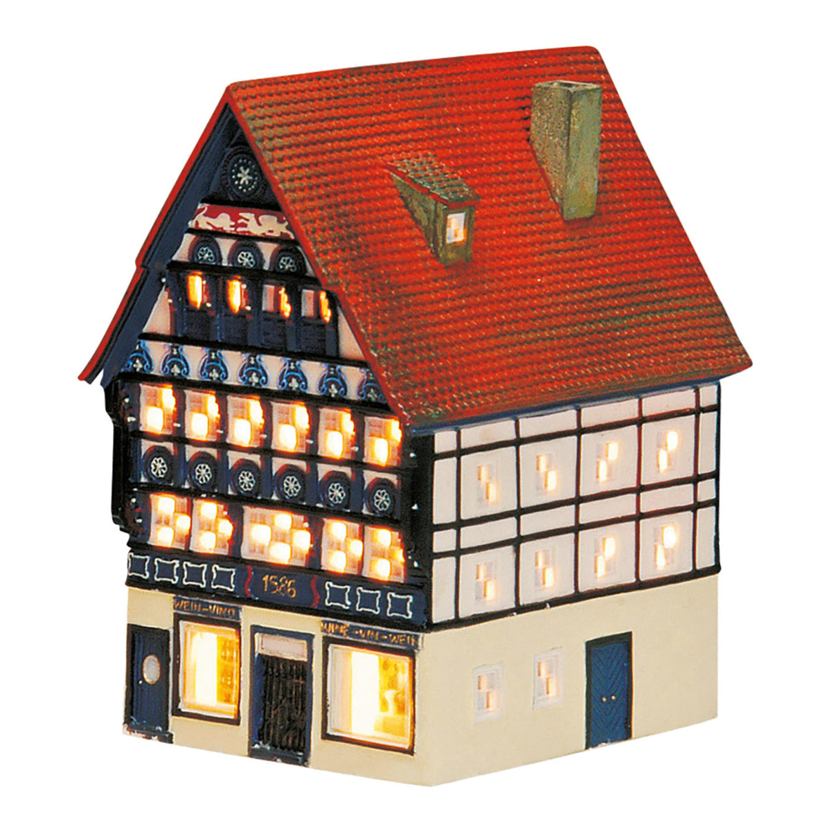 Porcelanowy domek świąteczny – winiarnia 19 cm