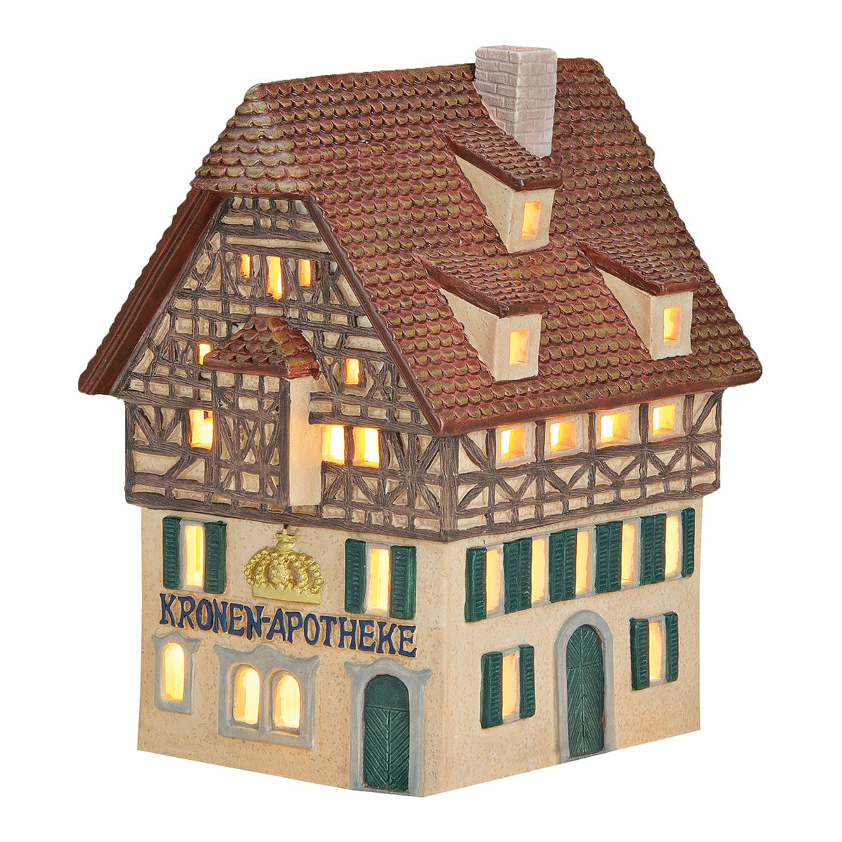 Porcelanowy domek świąteczny – apteka 17 cm