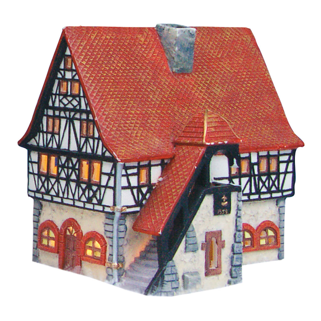 Porcelanowy ratusz świąteczny 16 cm