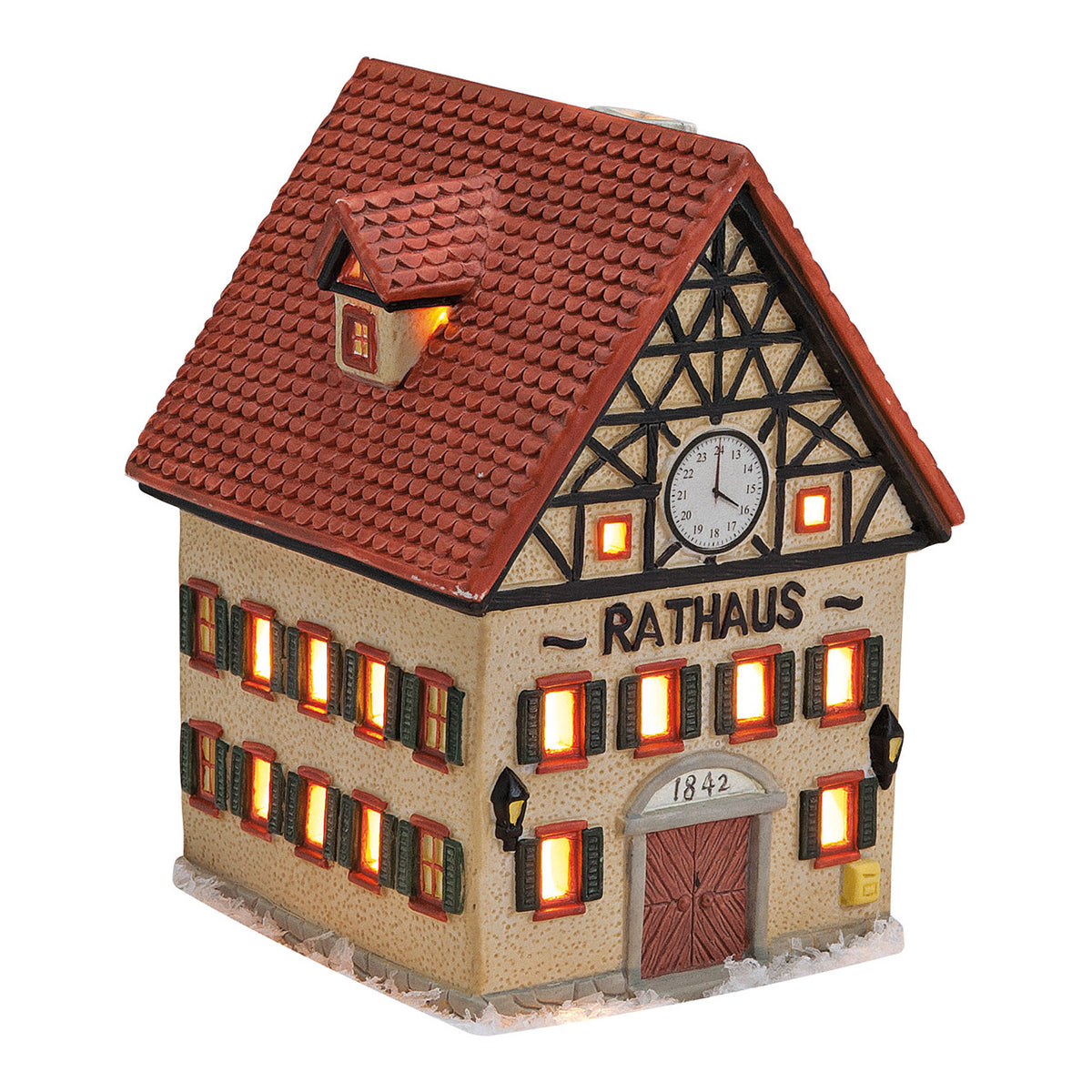 Porcelanowy ratusz świąteczny 13 cm
