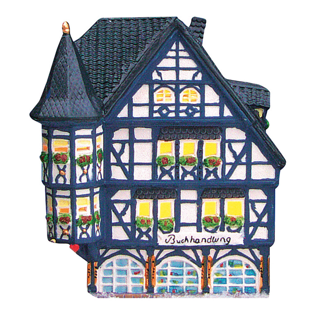 Porcelanowy domek świąteczny – księgarnia 18 cm