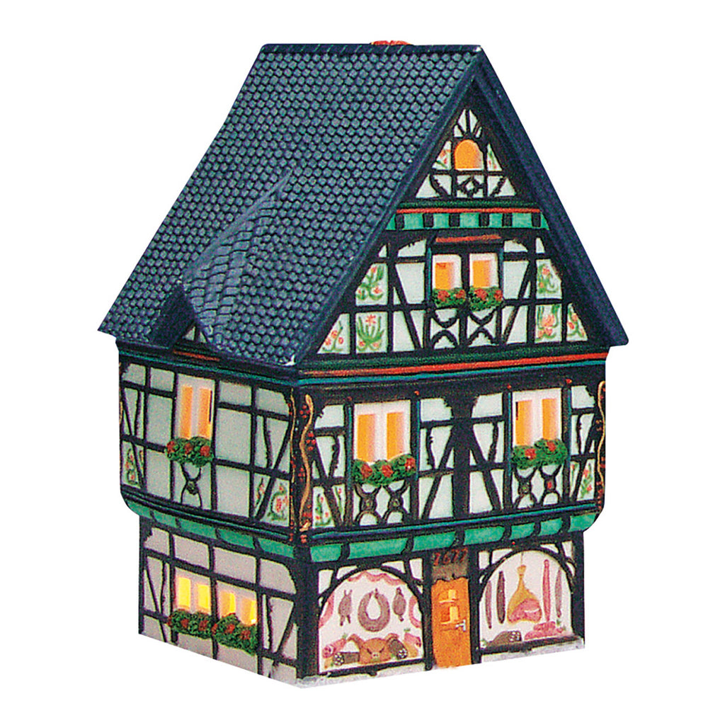 Porcelanowy domek świąteczny – sklep mięsny 19 cm