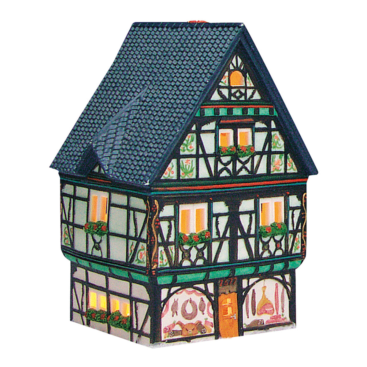 Porcelanowy domek świąteczny – sklep mięsny 19 cm