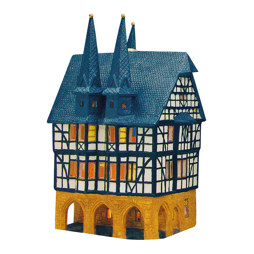 Porcelanowy ratusz świąteczny 21 cm