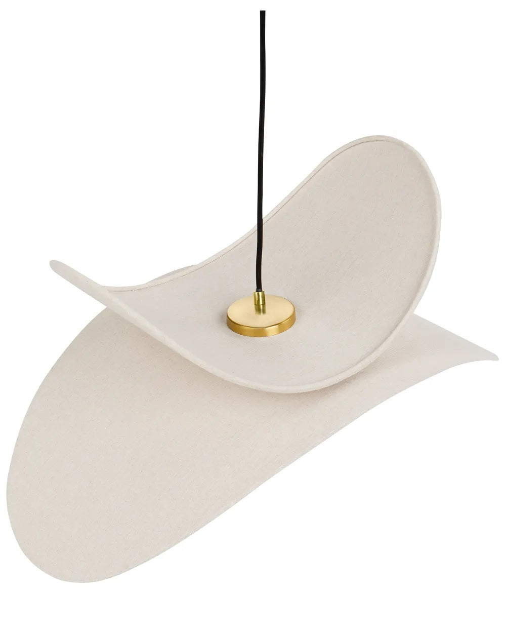 Beżowa lampa wisząca z lnianym abażurem 61 cm