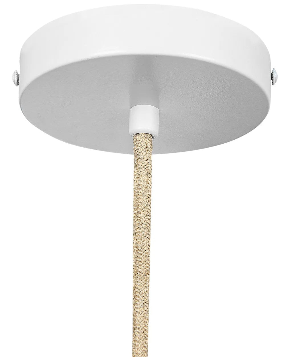 Beżowa lampa wisząca z rattanowym kloszem i welurem 45 cm