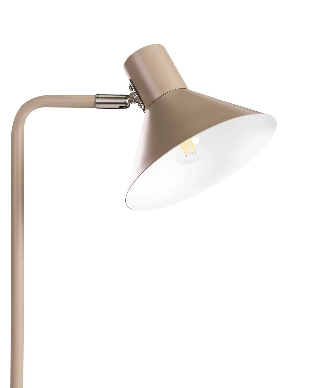 Beżowa metalowa lampa podłogowa z regulowanym kloszem 154 cm
