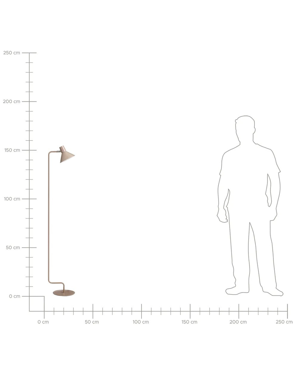 Beżowa metalowa lampa podłogowa z regulowanym kloszem 154 cm
