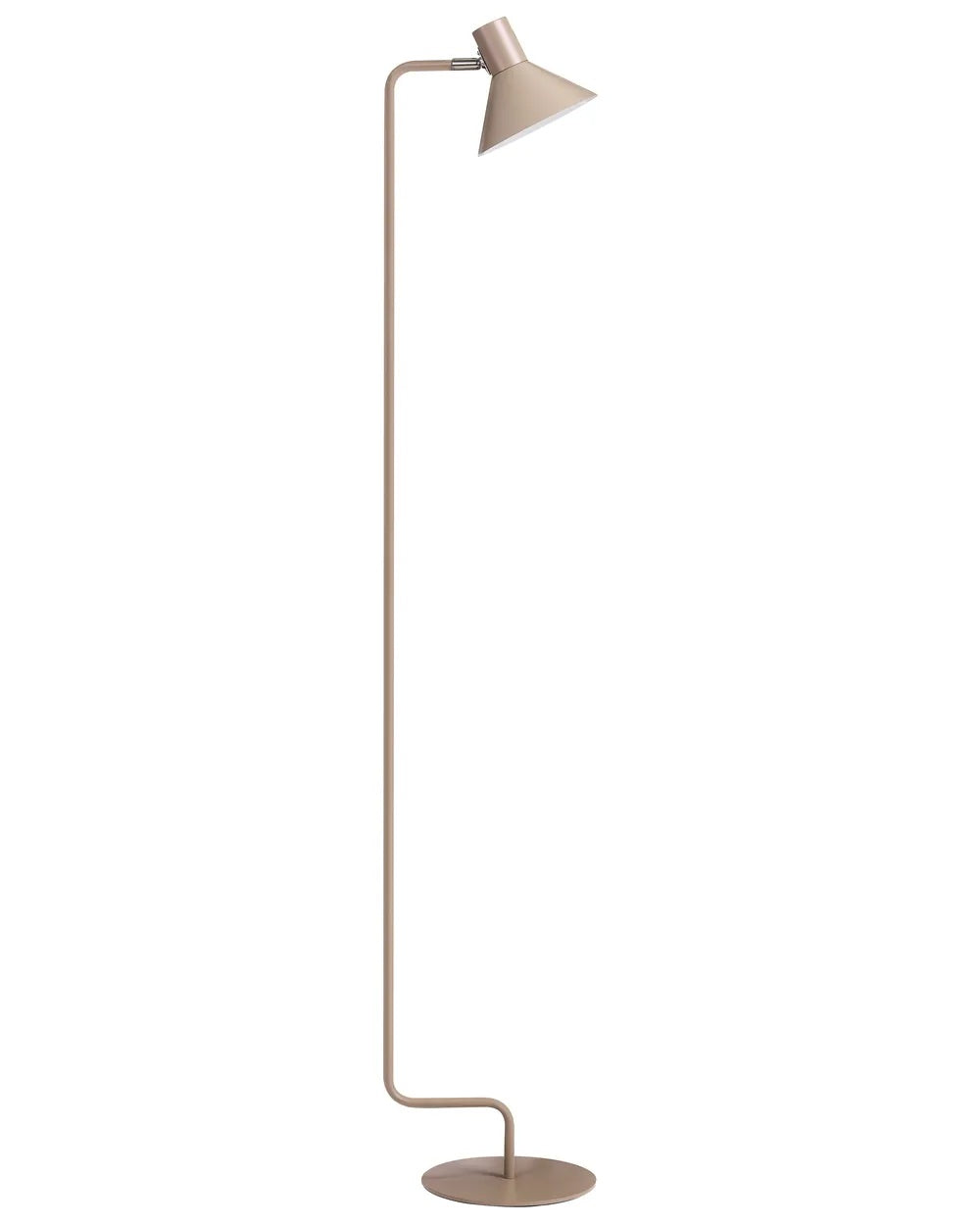 Beżowa metalowa lampa podłogowa z regulowanym kloszem 154 cm