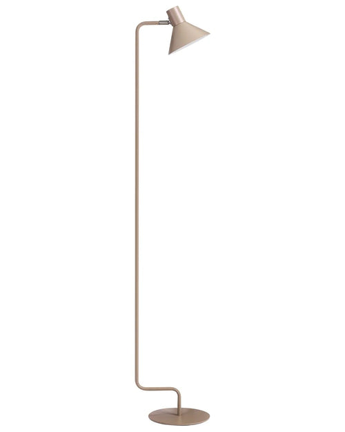 Beżowa metalowa lampa podłogowa z regulowanym kloszem 154 cm