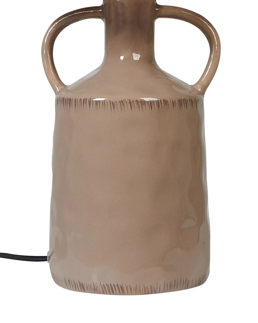 Beżowoszara lampa stołowa z ceramiczną podstawą 51 cm