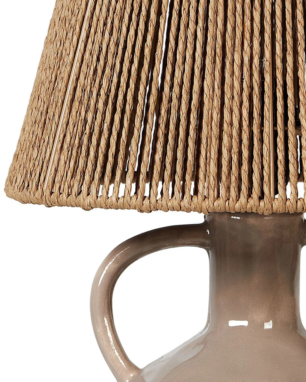 Beżowoszara lampa stołowa z ceramiczną podstawą 51 cm