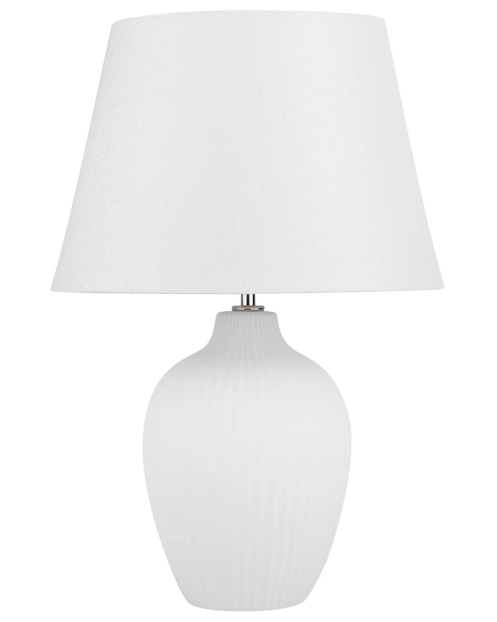 Biała lampa stołowa z ceramiczną podstawą 52 cm