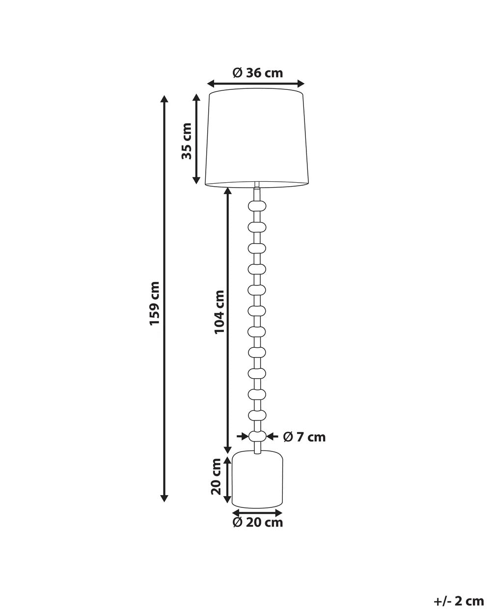 Biała lampa podłogowa z lnianym abażurem 159 cm