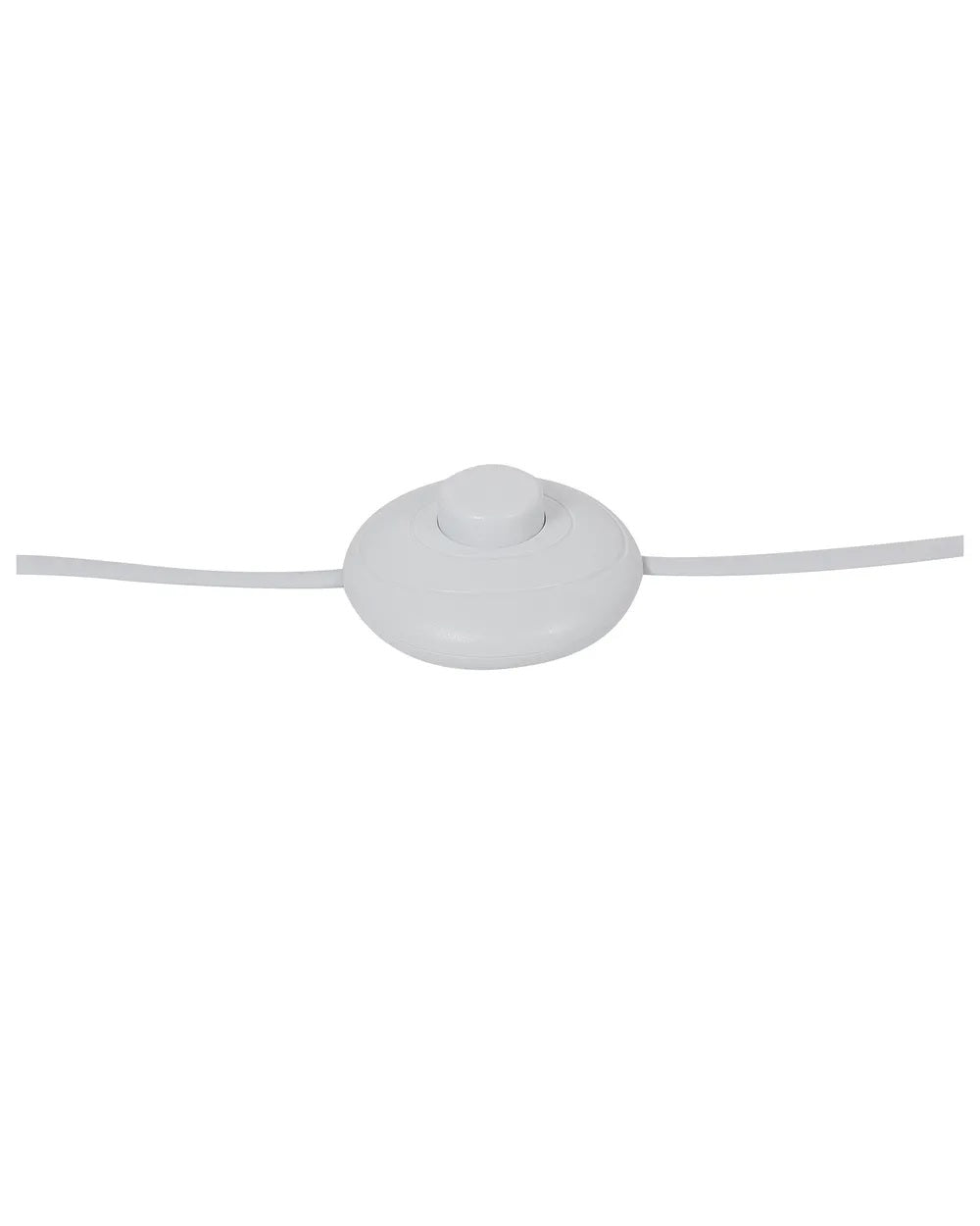 Biała lampa podłogowa z lnianym abażurem 159 cm