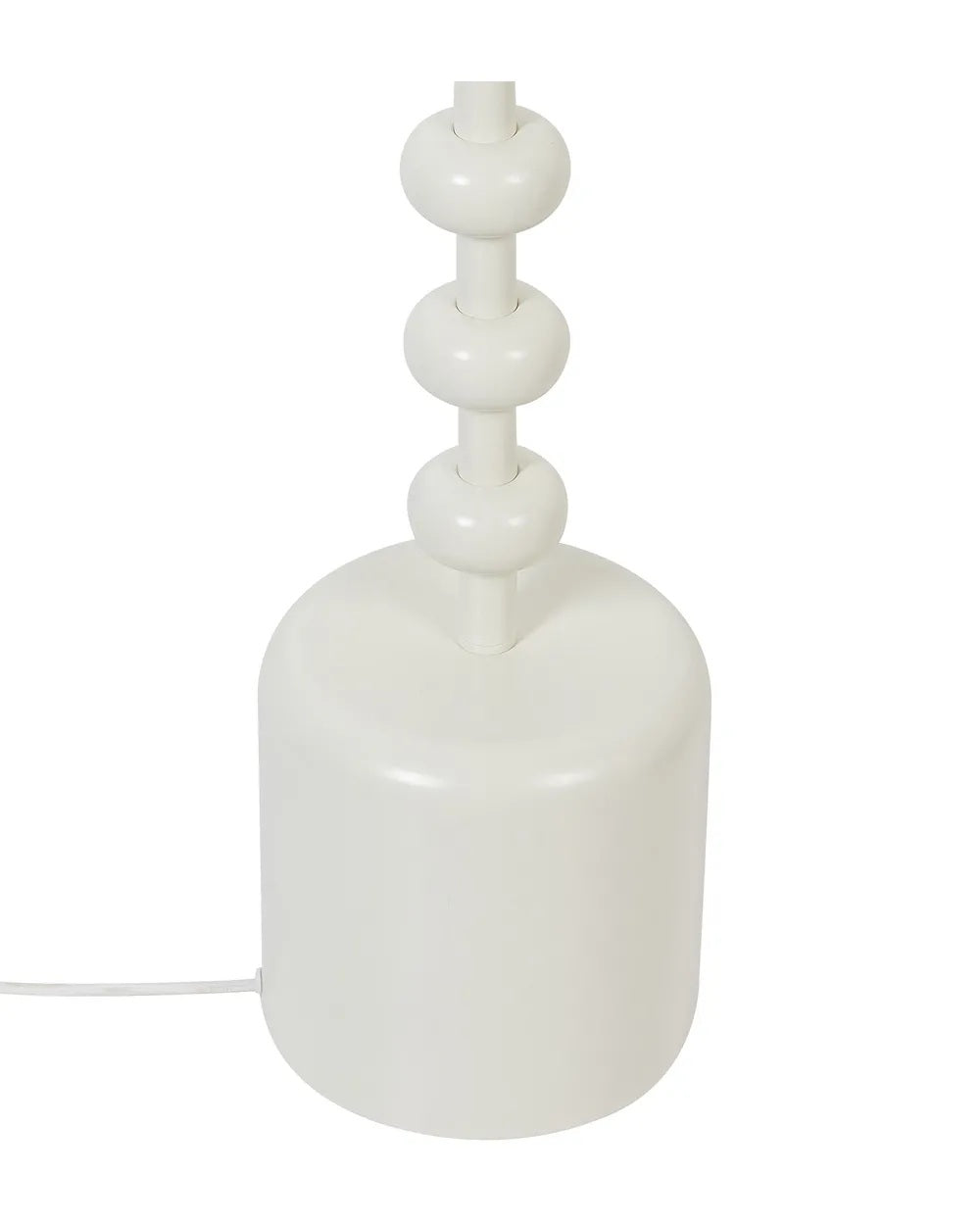 Biała lampa podłogowa z lnianym abażurem 159 cm