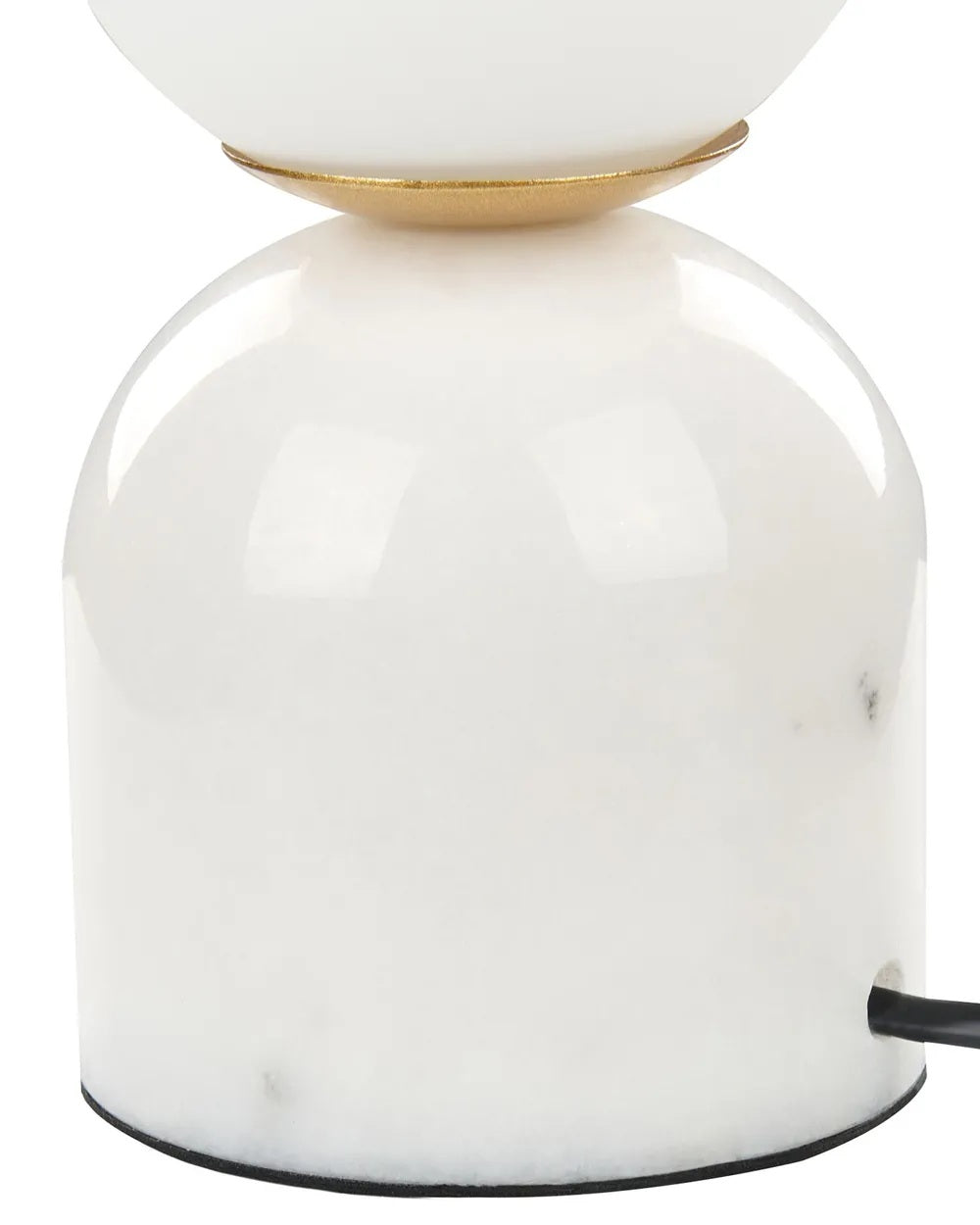 Biała lampa stołowa z marmurową podstawą i szklanym kloszem 21 cm