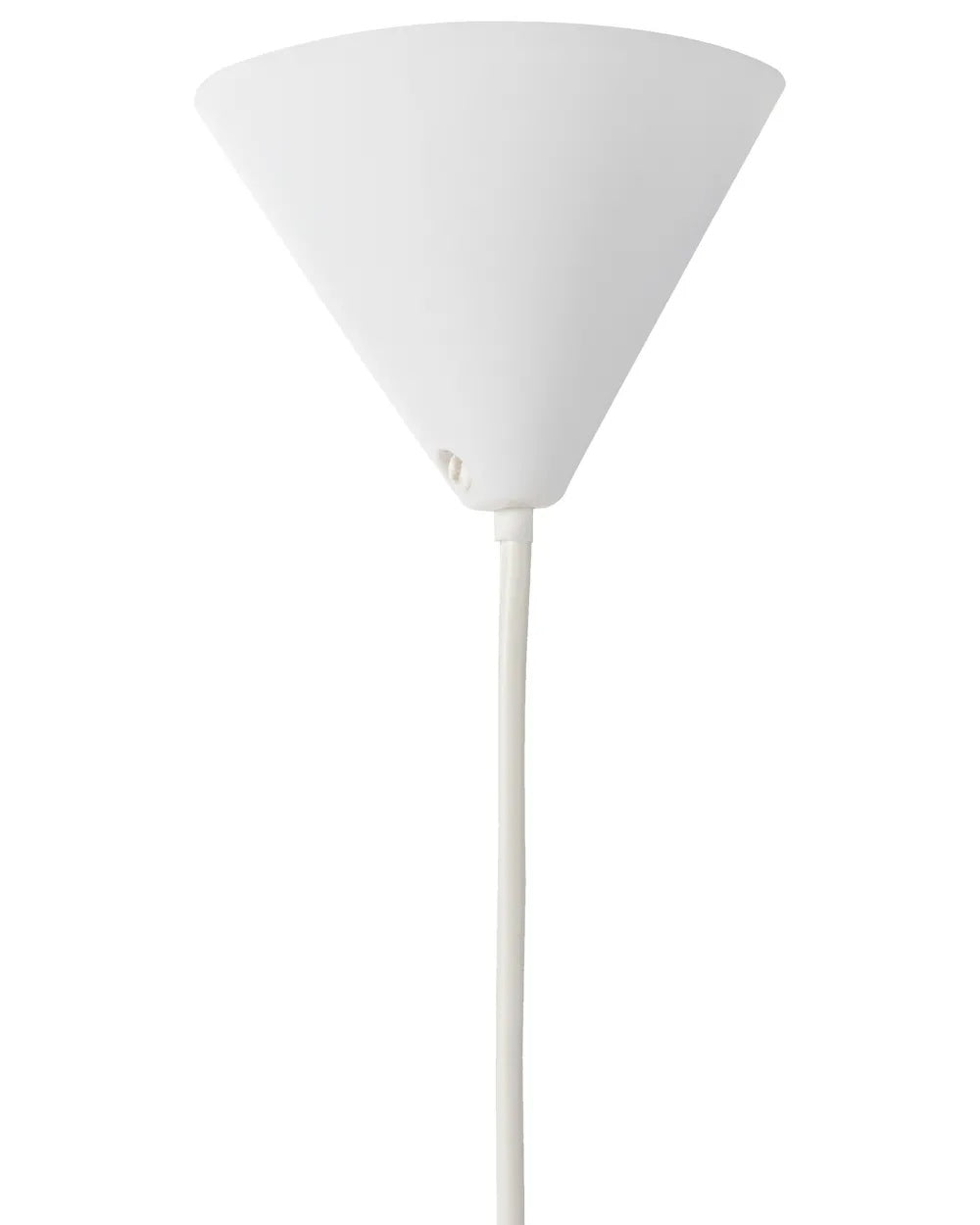 Biała lampa wisząca z lnianym abażurem 40 cm