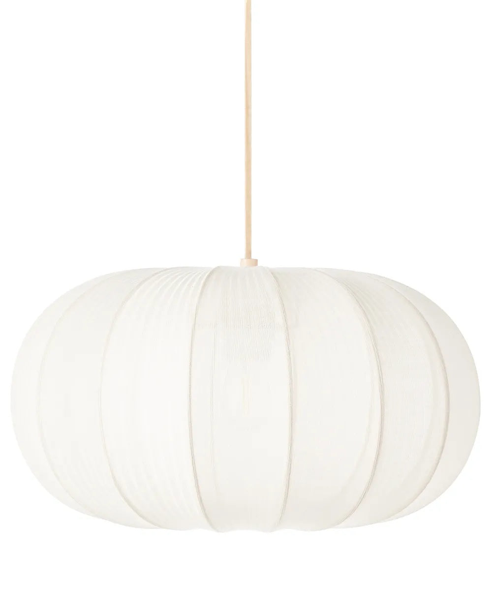 Biała lampa wisząca z plisowanym kloszem z nylonu 36 cm