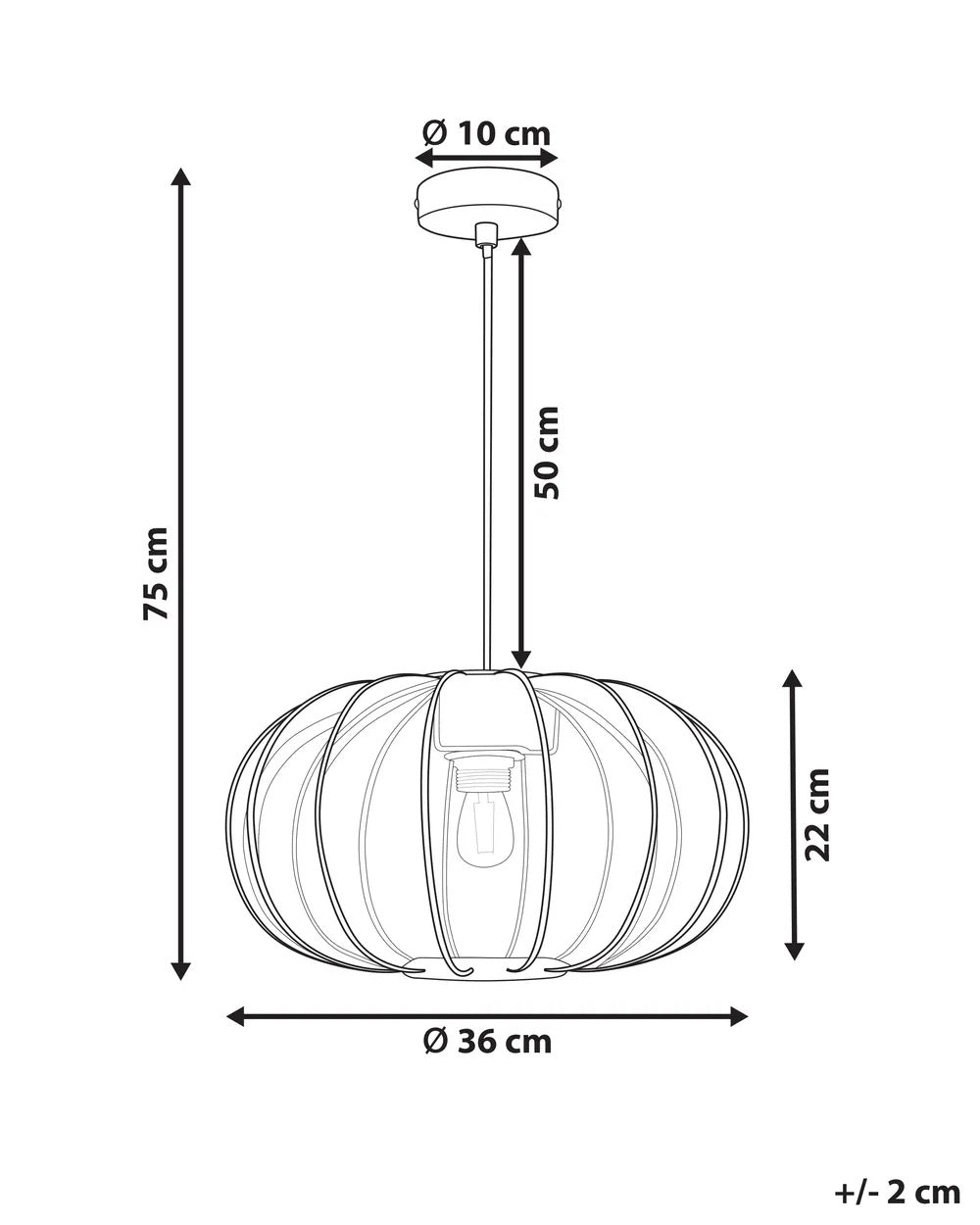 Biała lampa wisząca z plisowanym kloszem z nylonu 36 cm