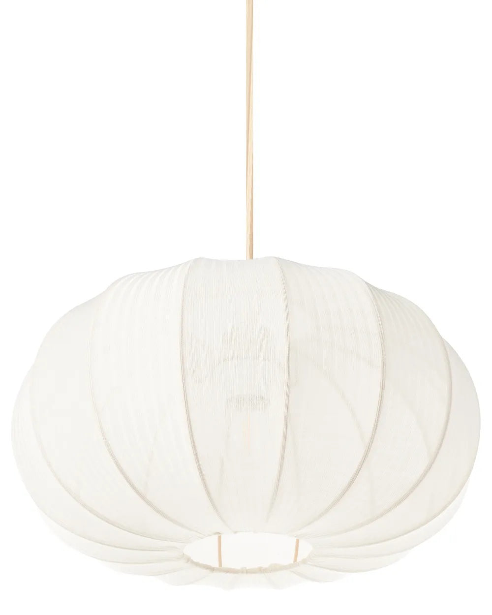 Biała lampa wisząca z plisowanym kloszem z nylonu 36 cm