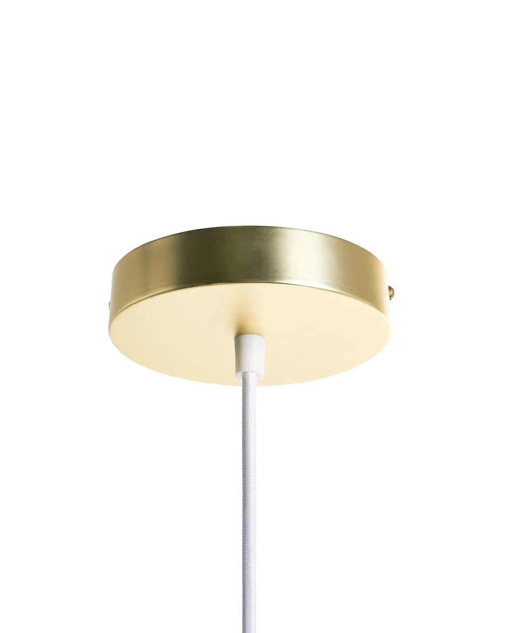 Biała lampa wisząca z podwójnym abażurem z tkaniny 50 cm