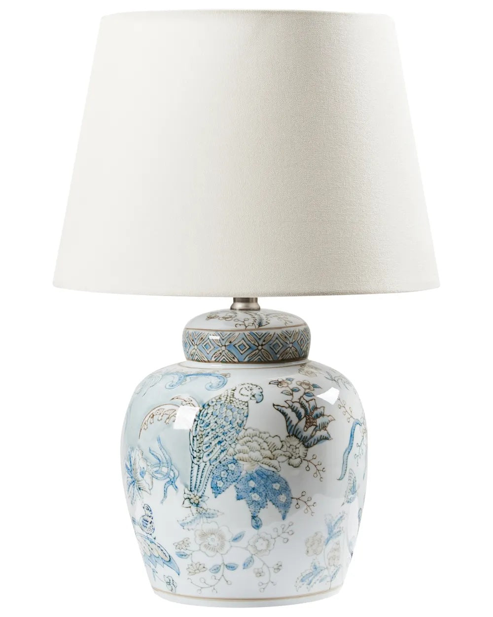 Biało-niebieska lampa stołowa z porcelanową podstawą 50 cm