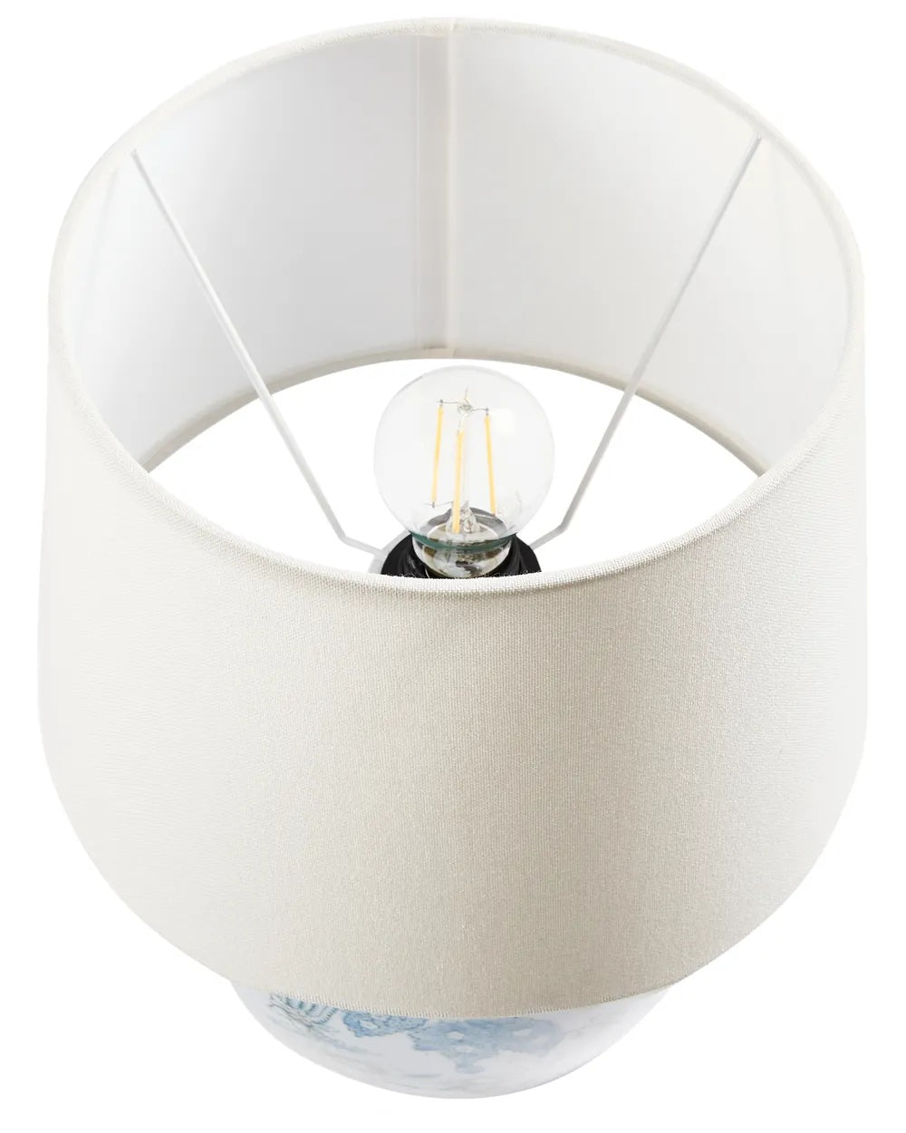 Biało-niebieska lampa stołowa z porcelanową podstawą 50 cm