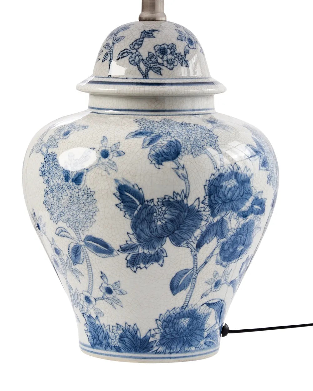 Biało-niebieska lampa stołowa z porcelanową podstawą 53 cm