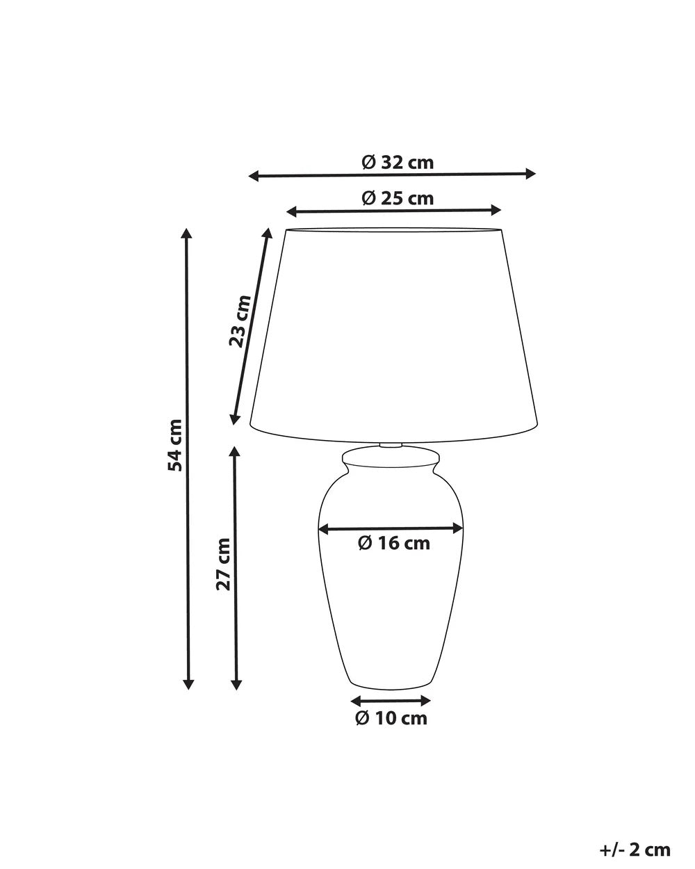 Biało-niebieska lampa stołowa z ręcznie malowanej porcelany 54 cm