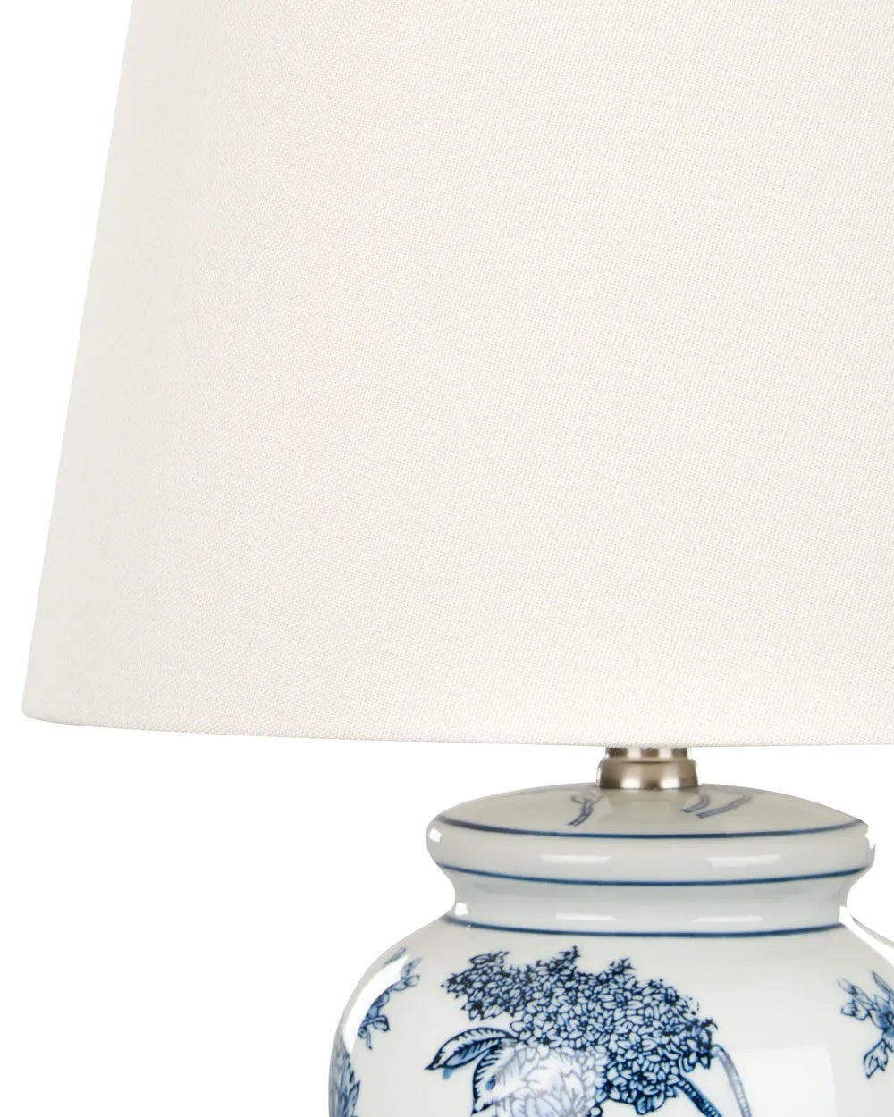 Biało-niebieska lampa stołowa z ręcznie malowanej porcelany 54 cm
