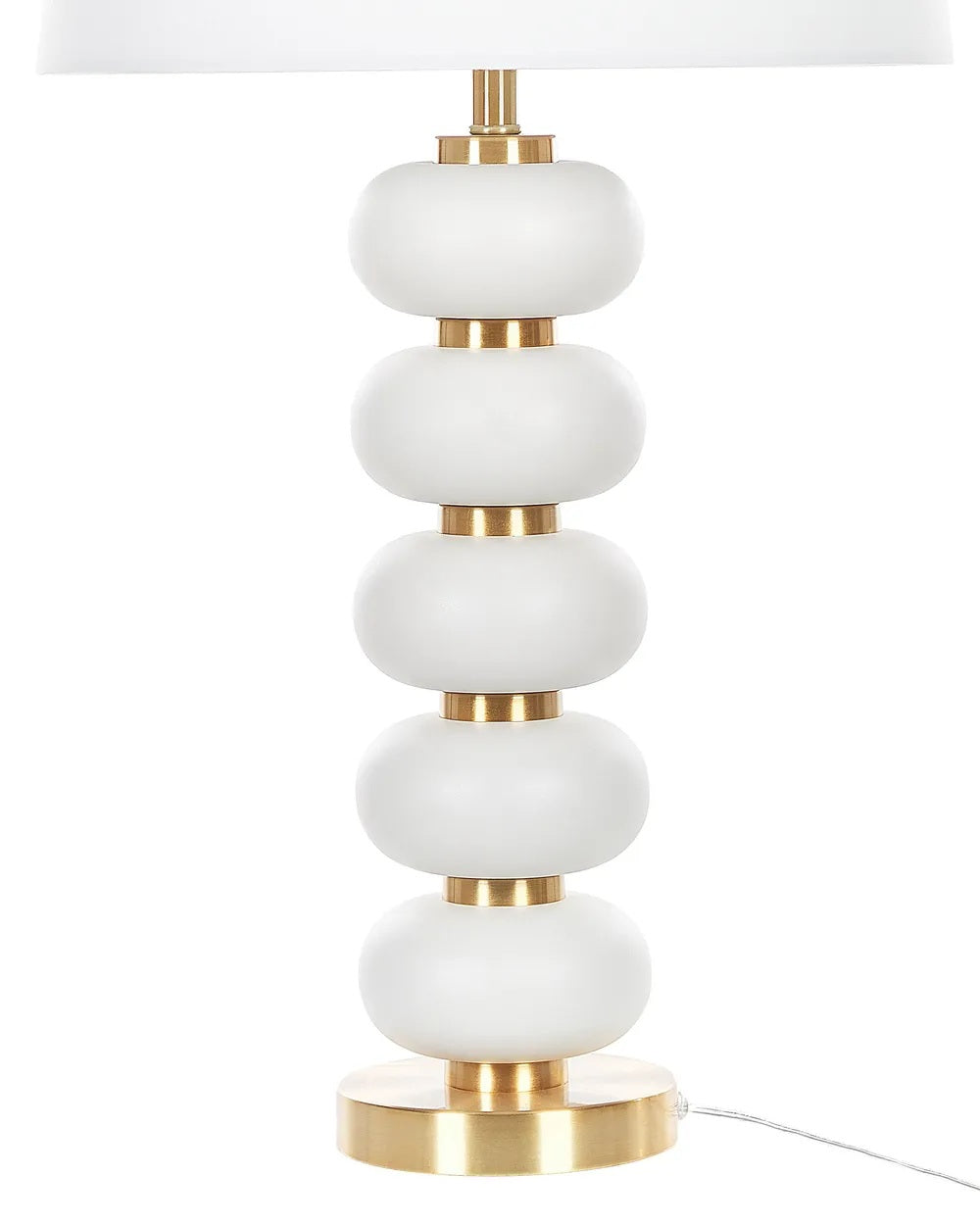 Biało-złota lampa stołowa z metalową podstawą 80 cm
