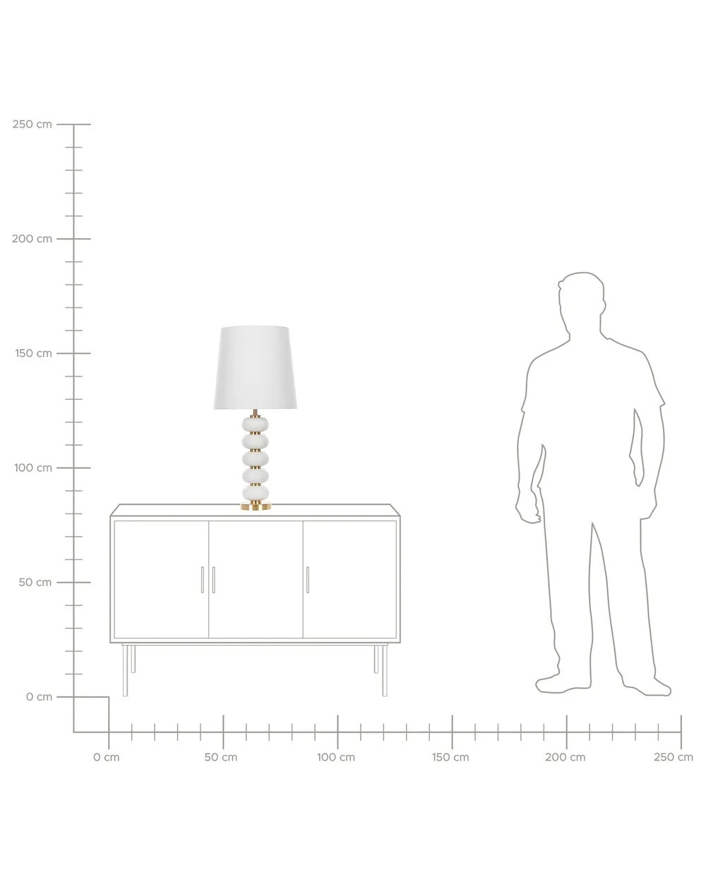 Biało-złota lampa stołowa z metalową podstawą 80 cm