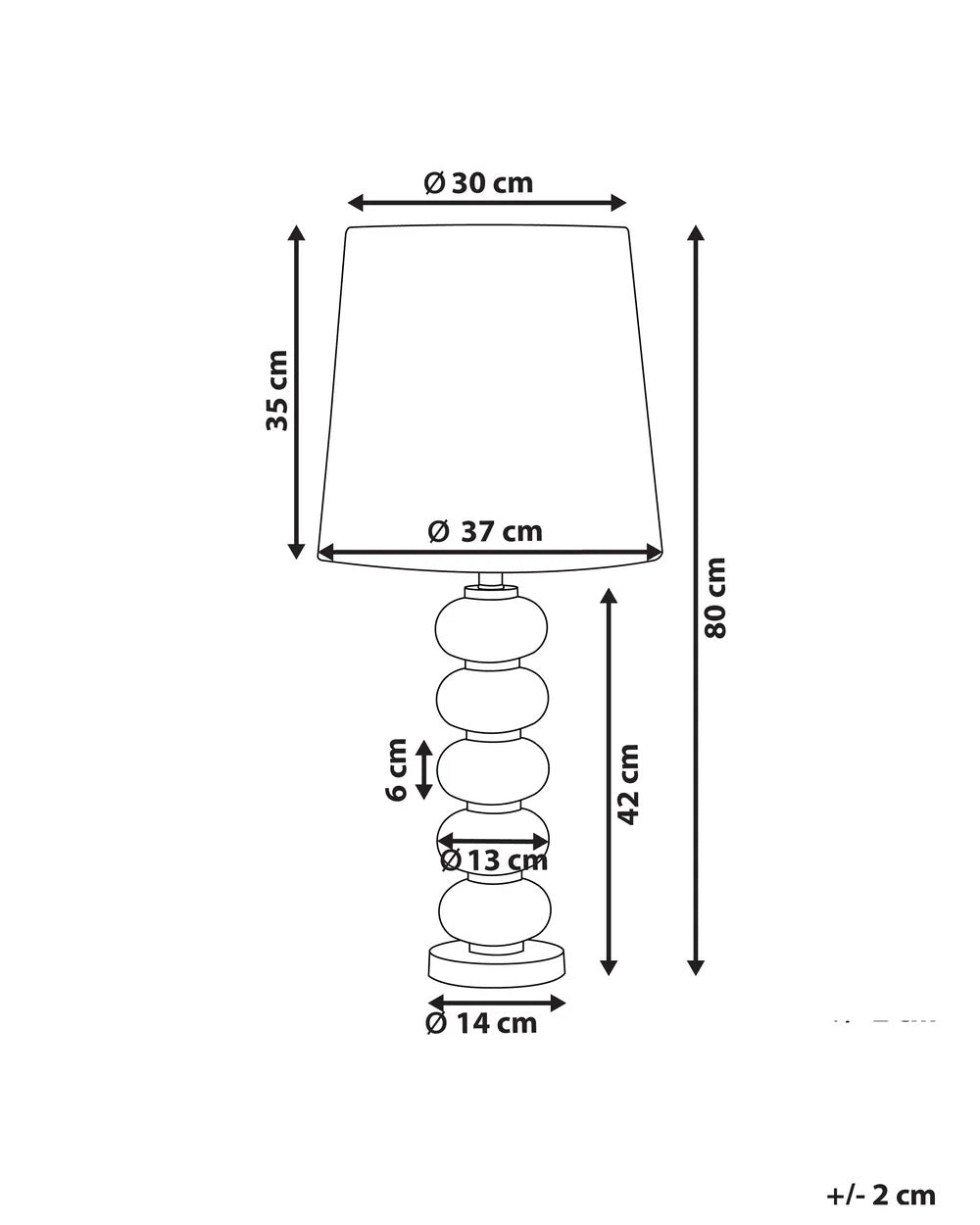 Biało-złota lampa stołowa z metalową podstawą 80 cm