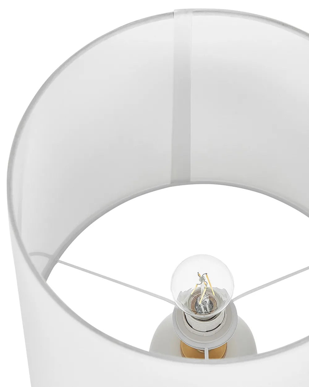 Biało-złota lampa stołowa z metalową podstawą 80 cm