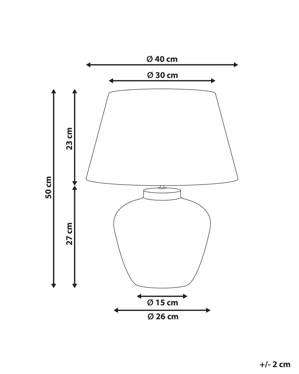 Brązowa lampa stołowa z ceramiczną podstawą 51 cm