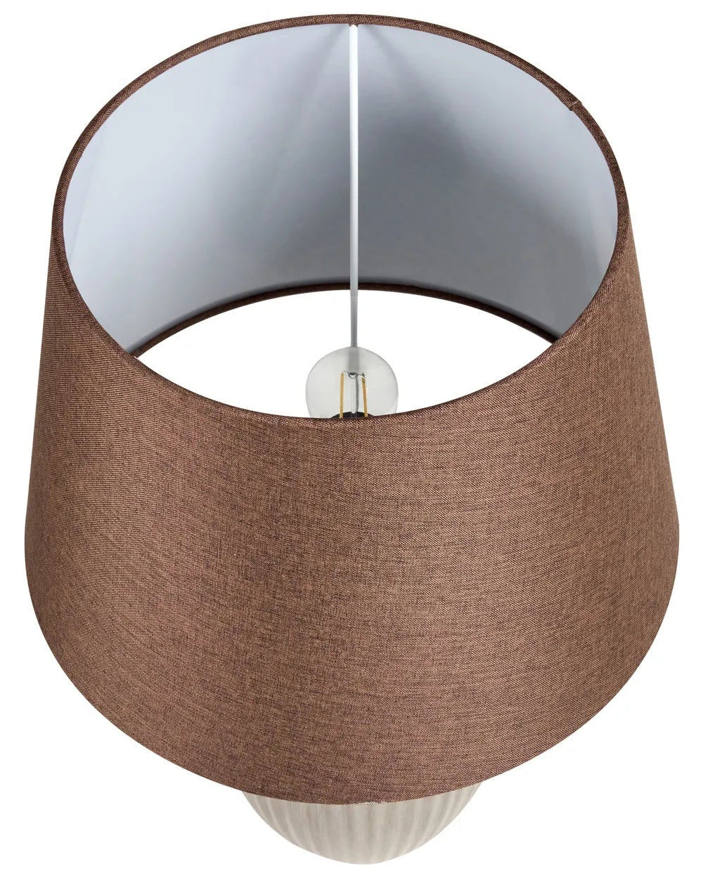 Brązowa lampa stołowa z ceramiczną podstawą 52 cm