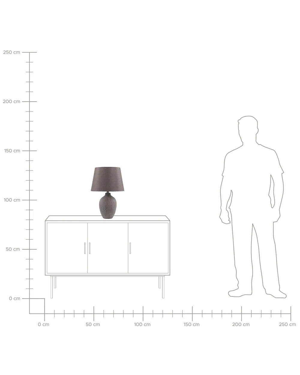 Brązowa lampa stołowa z ceramiczną podstawą 52 cm