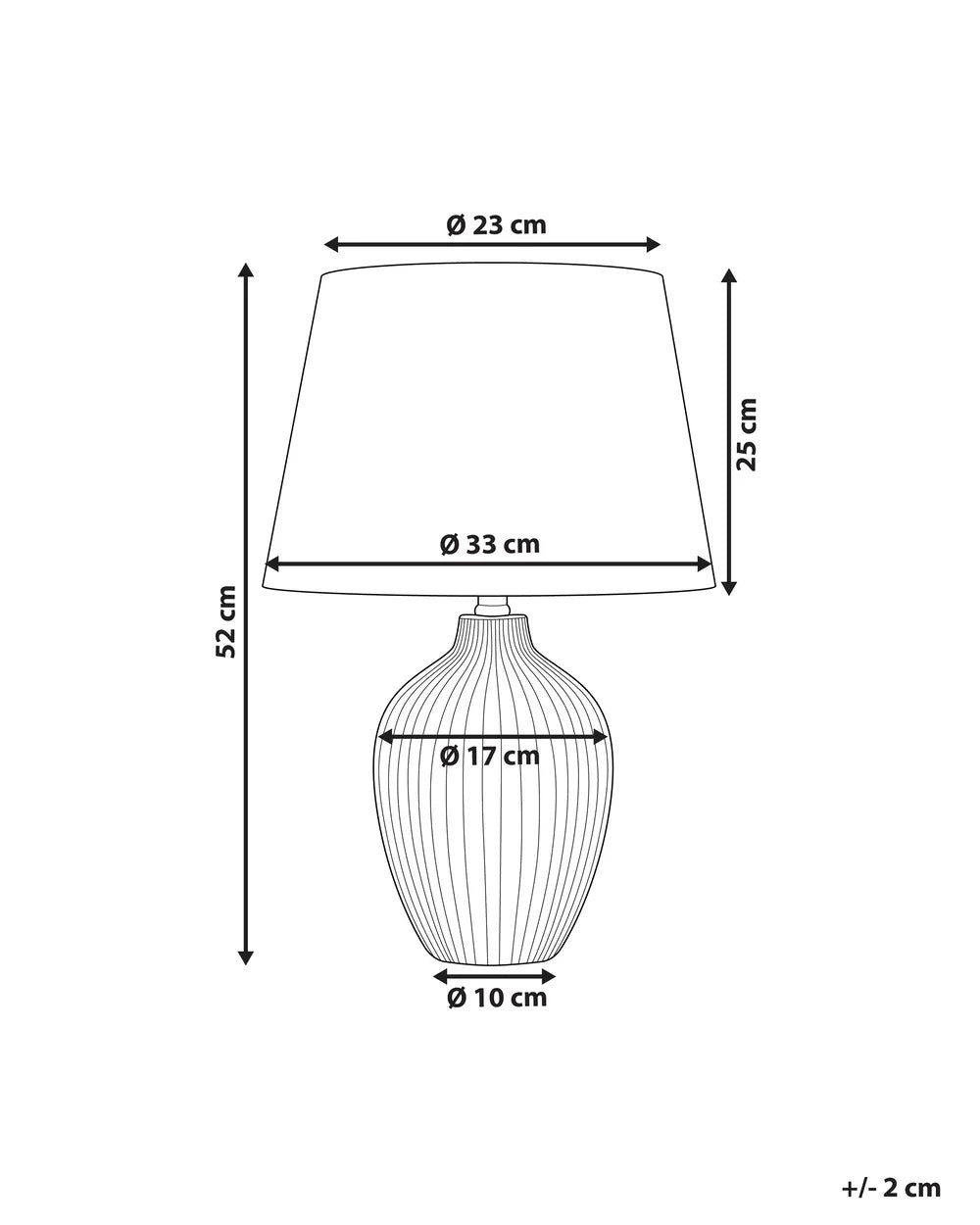 Brązowa lampa stołowa z ceramiczną podstawą 52 cm