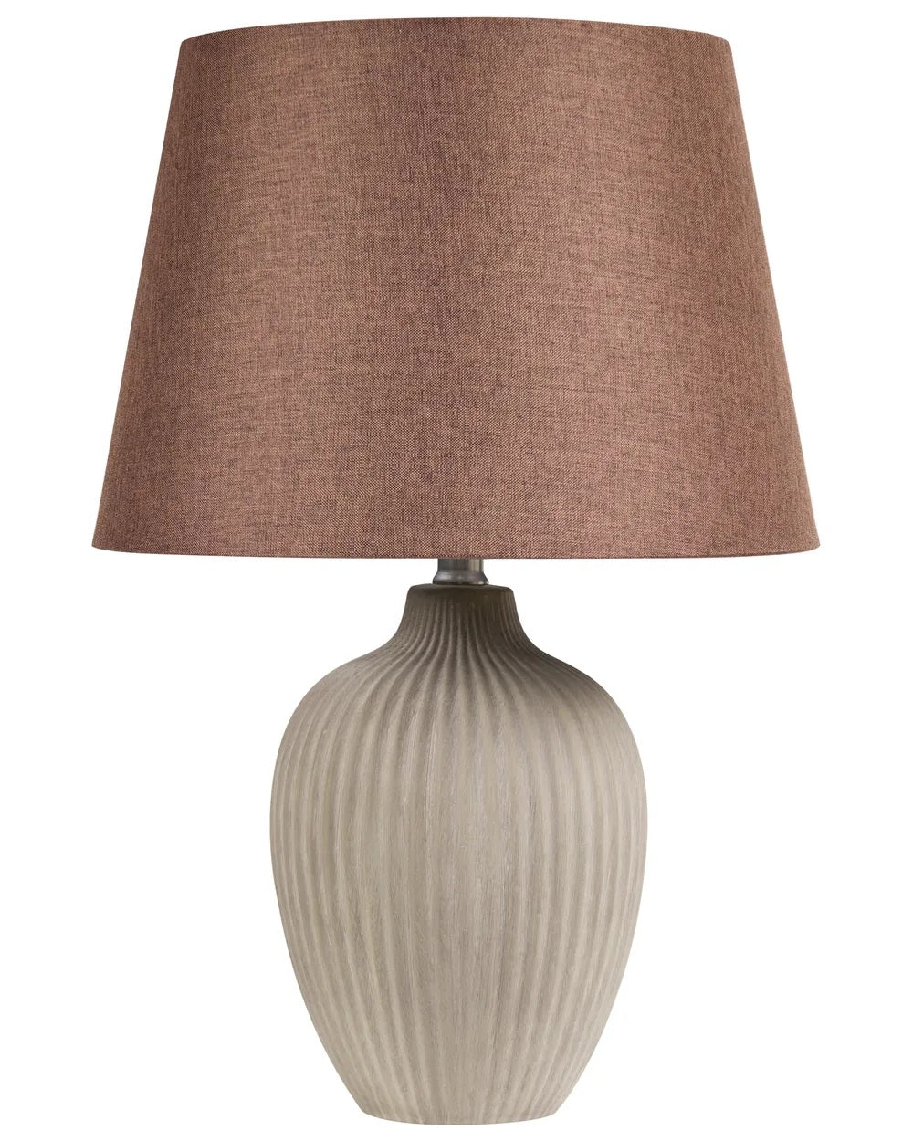Brązowa lampa stołowa z ceramiczną podstawą 52 cm