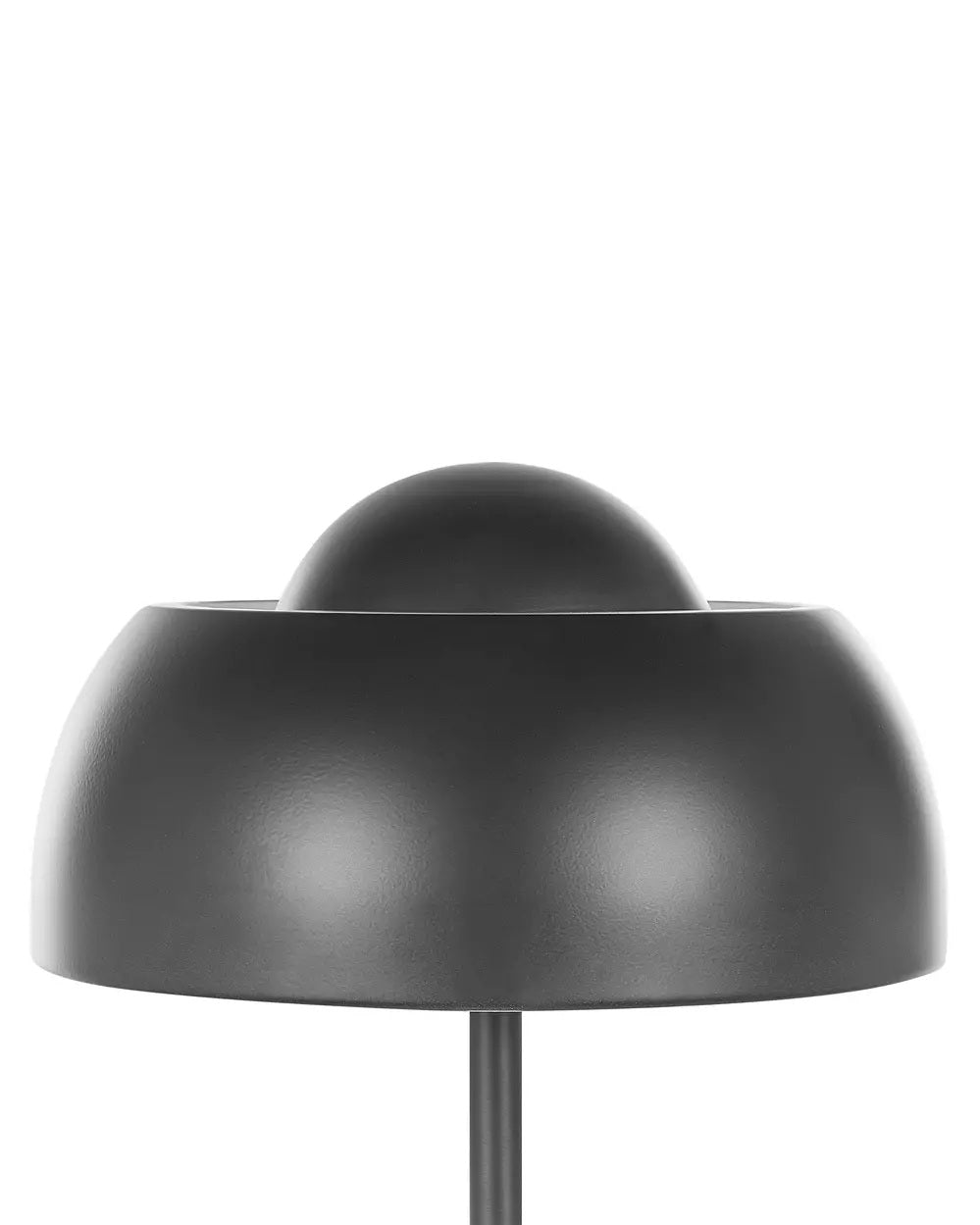 Czarna metalowa lampa podłogowa z kulistym kloszem 148 cm