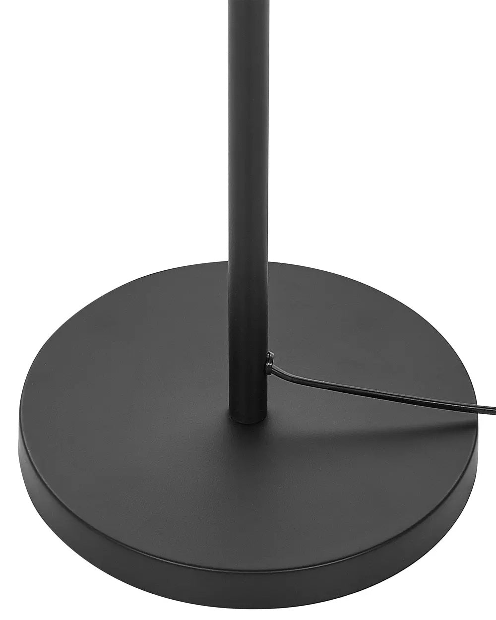 Czarna metalowa lampa podłogowa z kulistym kloszem 148 cm