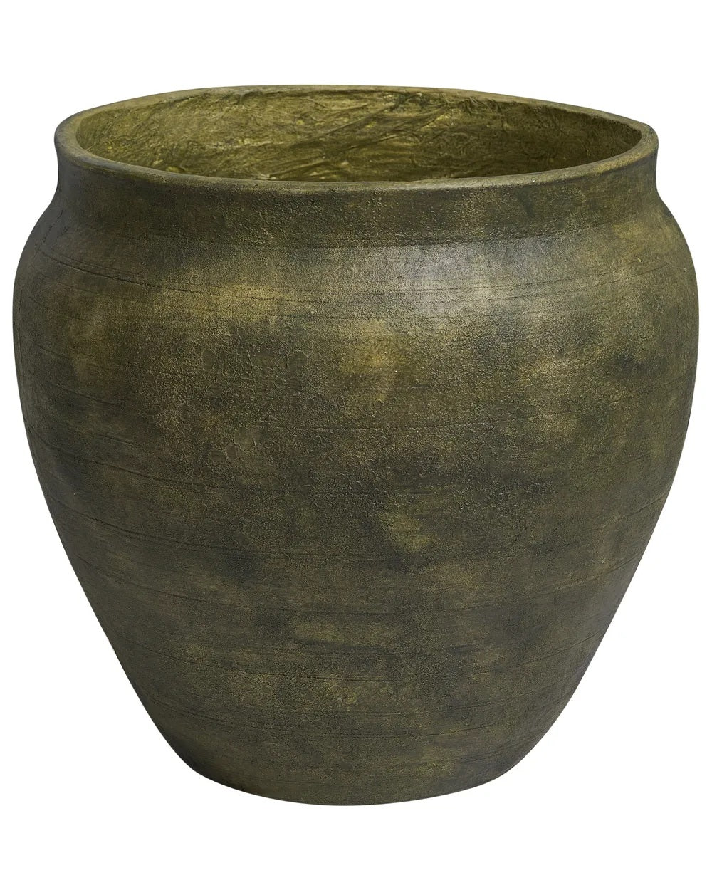 Duża ciemnozielona donica ogrodowa okrągła 54 cm